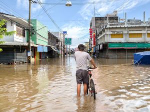 Thailand flooded street